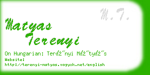 matyas terenyi business card